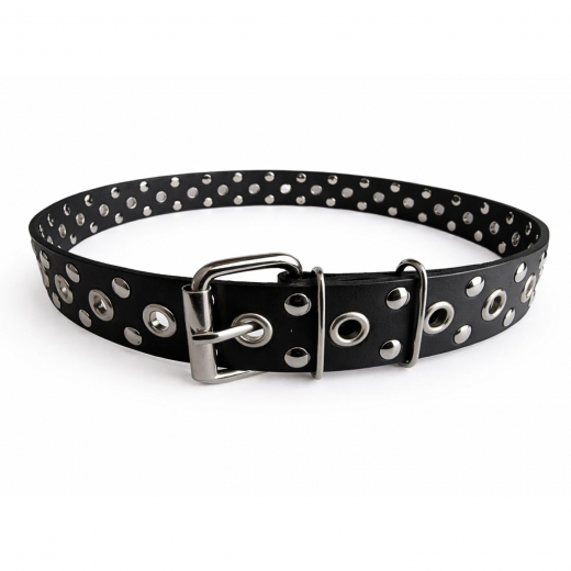 Ledergürtel mit Ösen und Flachnieten