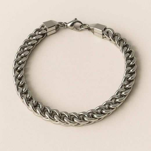 Vierkant-Panzerkette Armband aus Edelstahl