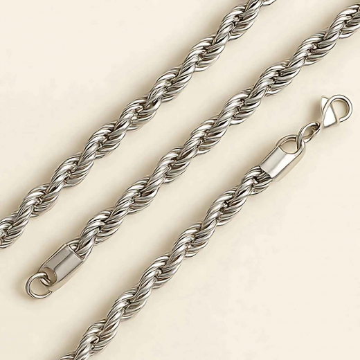 Massive Kordel-Halskette aus 304er Edelstahl – 60 cm | 8 mm