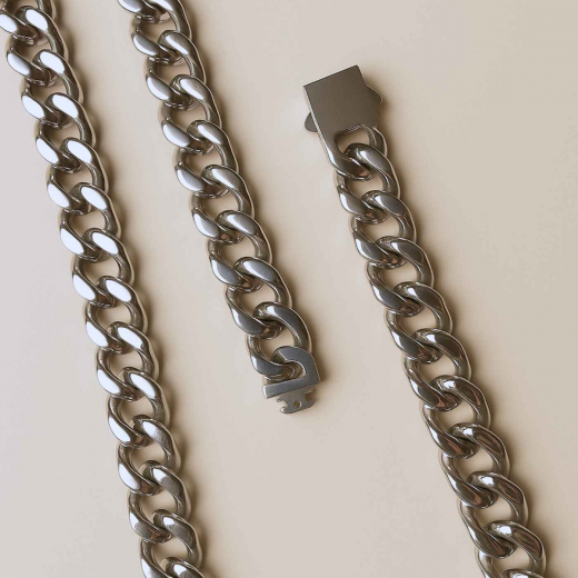 Edelstahl Halskette | Panzerkettenglieder