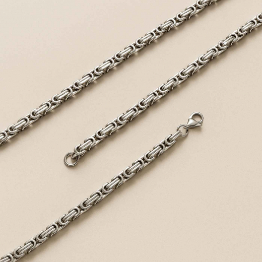Klassische Edelstahl Königskette – 60 cm Länge
