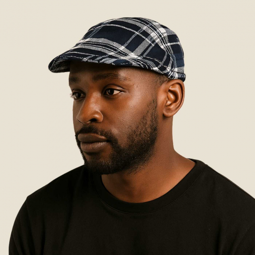 Schiebermütze | Blau-Schwarz-Weiß