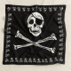 Schwarzes XL Bandana aus 100% Baumwolle mit Piraten Totenkopf Motiv