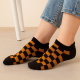 Knöchelsocken iSchachmuster | Schwarz & Orange
