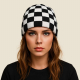 Beanie Schachmuster | schwarz-weiss