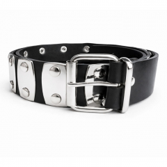 Ledergürtel mit Blechplatten