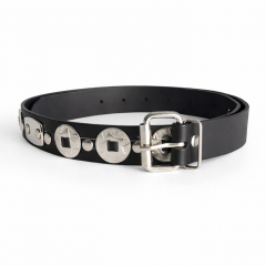 Ledergürtel mit Conchos & Blechplatten